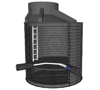 Канализационный лотковый угловой колодец FD