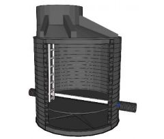 Канализационный лотковый прямопроходной колодец FD