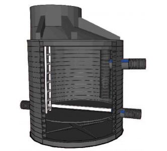 Канализационный колодец FD с трубчатым перепадом