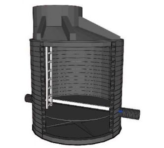 Канализационный лотковый прямопроходной колодец FD